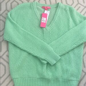 Lilly Pulitzer Light Green V-Neck Sweater